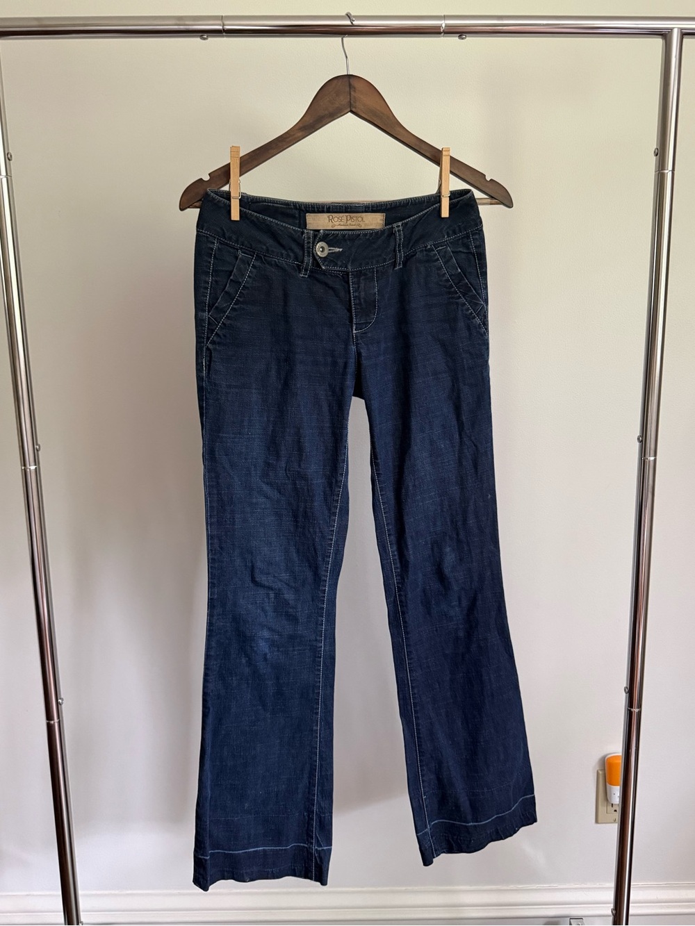 Rose Pistol Women’s Dark Blue Wide-Leg Jeans